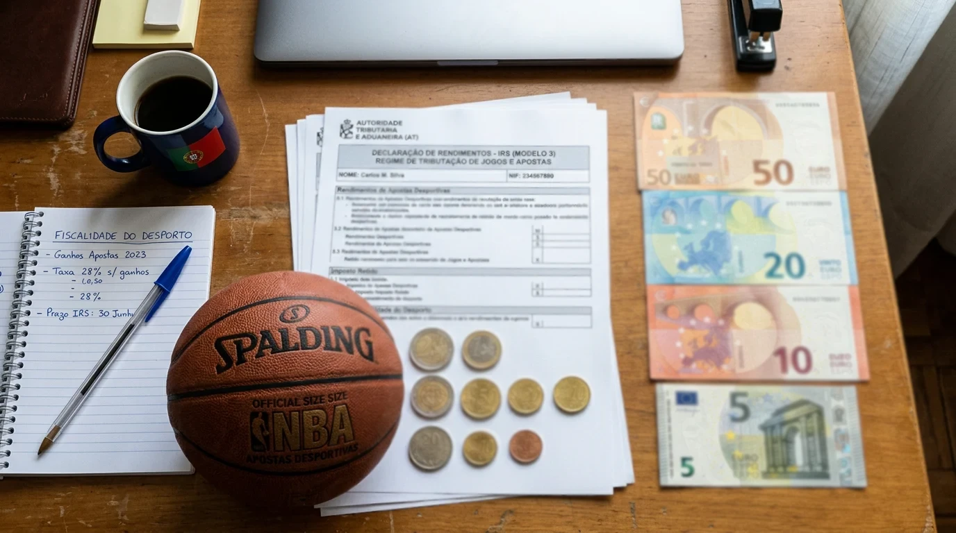 Fiscalidade das apostas de basquetebol em Portugal com impostos e tributação